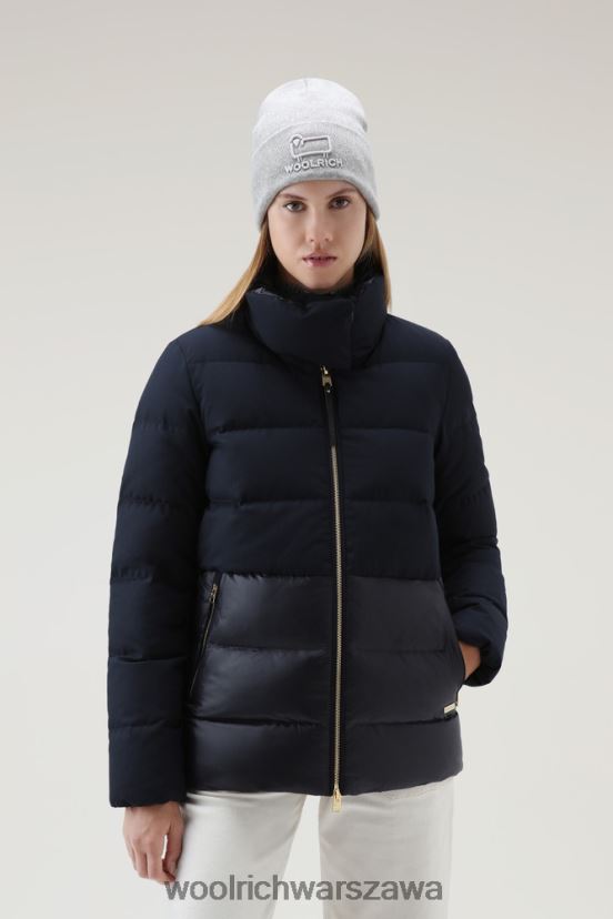 luksusowa, puchowa kurtka Woolrich kobiety 6VVZ6F343 niebieski Meltona odzież