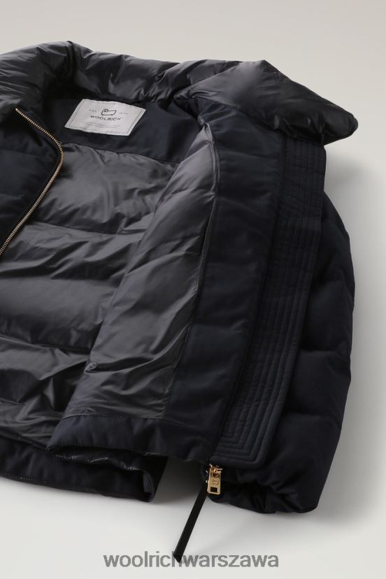 luksusowa, puchowa kurtka Woolrich kobiety 6VVZ6F343 niebieski Meltona odzież