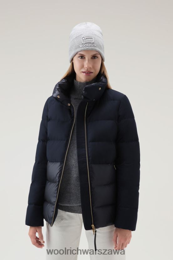 luksusowa, puchowa kurtka Woolrich kobiety 6VVZ6F343 niebieski Meltona odzież