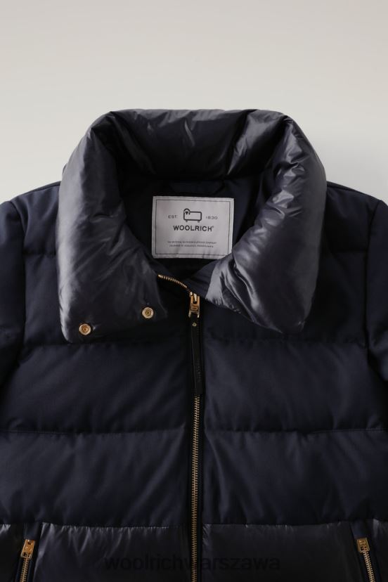 luksusowa, puchowa kurtka Woolrich kobiety 6VVZ6F343 niebieski Meltona odzież