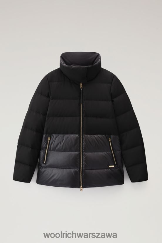 luksusowa, puchowa kurtka Woolrich kobiety 6VVZ6F356 czarny odzież