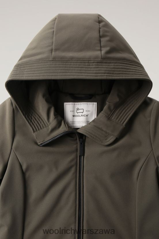 firth parka z softshellu Woolrich kobiety 6VVZ6F345 ciemnozielony odzież