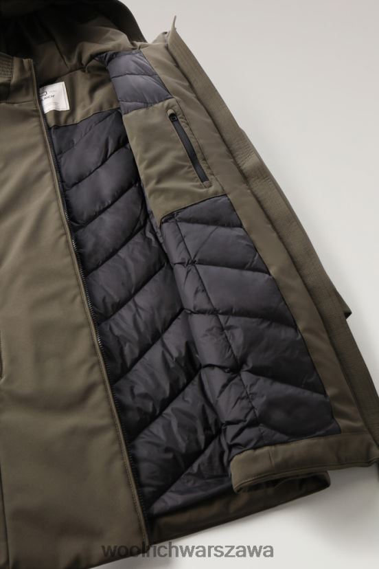 firth parka z softshellu Woolrich kobiety 6VVZ6F345 ciemnozielony odzież